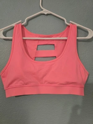 Sujetador deportivo Forever 21 Sport rosa neón tela gruesa tiras talla grande 38 busto Foto 1 de 4