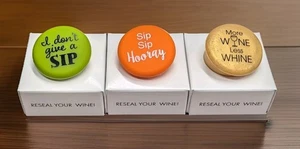 CapaBunga Wine Bottle Stopper, Set of 3 Silicone Reusable Bottle Caps - Picture 1 of 4