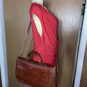 Italienische Leder Messenger Bag Aktentasche Braun Laptop Attaché E40 - Bild 1 von 19