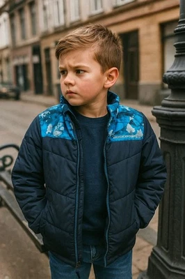 ZeroXposur Boys Puffer Jacket Blue/Black Size M Winter Water-Resistant Style - Image 1 of 4