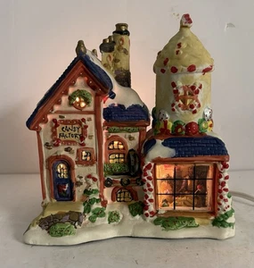 Enchanted Christmas Village "Candy Factory" w/Box  Lights Up - Picture 1 of 9