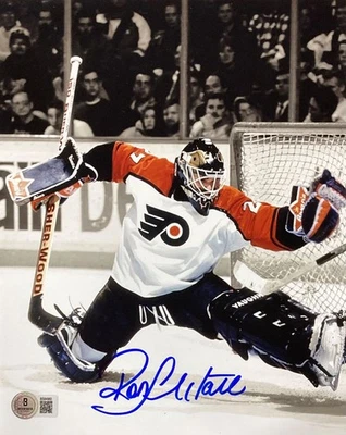 Ron Hextall Signed 8x10 Philadelphia Flyers Glove Save Photo BAS - Image 1 of 2