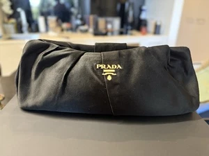 Prada Silk Satin Clutch In black - Picture 1 of 7