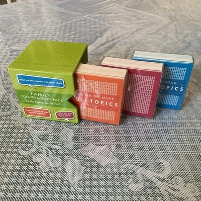 Table Topics  Family Conversation Pack Heroes, Right/Wrong, On The Move Sealed - Image 1 of 4