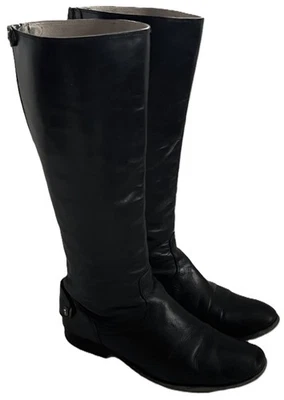 FRYE Melissa Botas Altas Cuero Negro Botón Trasero Cremallera 76431 Mujer 10B Foto 1 de 4
