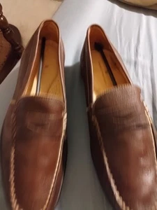 Sandro Moscoloni Shoes Mens 10D Brown Leather Penny Loafers - Picture 1 of 5