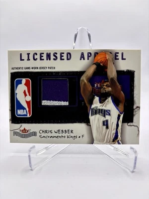 2003-04 Fleer Patchworks Chris Webber ropa con licencia/150 camiseta usada en juegos Foto 1 de 2