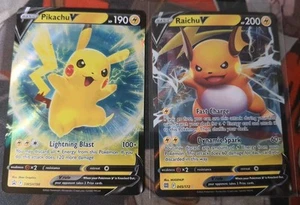 Raichu V 045/172 & Pikachu V SWSH198 Black Star Promo Brilliant Stars Pokemon - Picture 1 of 1