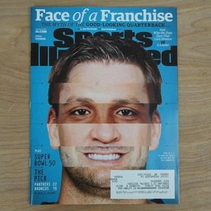 Face of a Quarterback: Sports Illustrated 2016 Superbowl Preview, 2/8/16 Brady - Picture 1 of 2