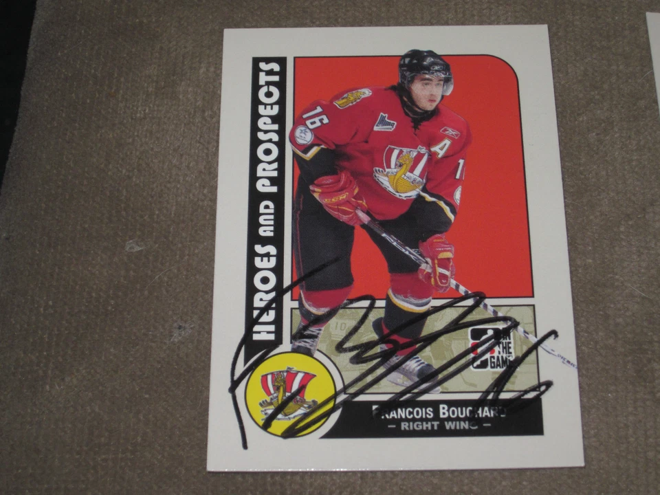 FRANCOIS BOUCHARD AUTOGRAPHED 2008-2009 ITG HEROES AND PROSPECTS CARD - Image 1 of 1