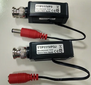 Analog CCTV Video & Power Balun BNC Stecker auf RJ45 Buchse & DC Buchse/Stecker 5er Set - Bild 1 von 3