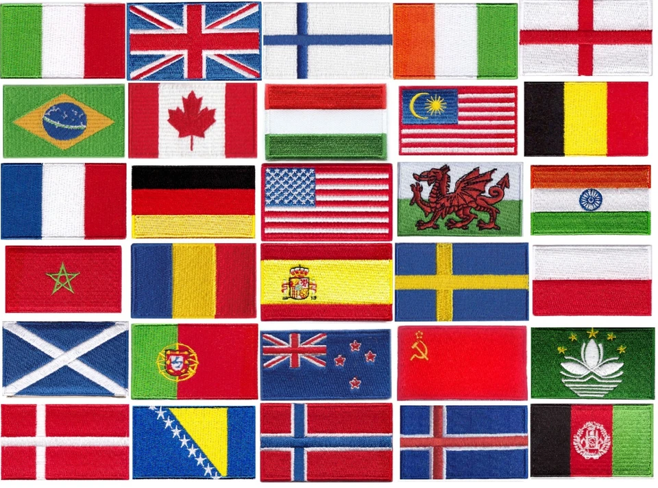 National Country Flag Patch | Iron-On/Sew-On Embroidered Cloth Patch/Badge - Image 1 of 1