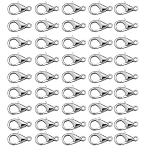 100pcs Curved Lobster Clasps DIY Jewelry Fastener Hook Necklace Fasteners - Picture 1 of 9