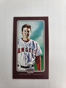 1/1 CAROLINA BRIGHTS MAROON BLANK BACK RARE 2010 Topps T206 JOE SAUNDERS ANGELS - Picture 1 of 2