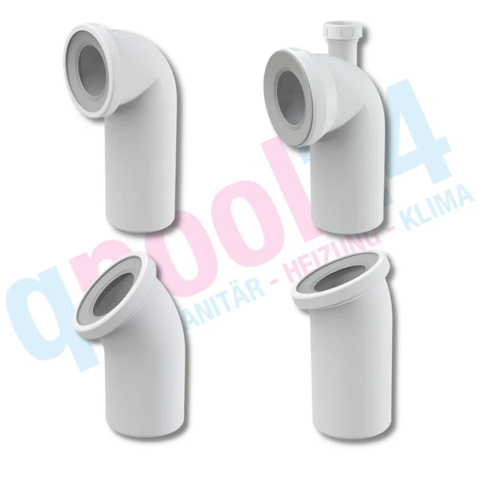 WC Bogen Anschlussbogen Abflussrohr Rohrbogen Anschlusstutzen  - Bild 1 von 4