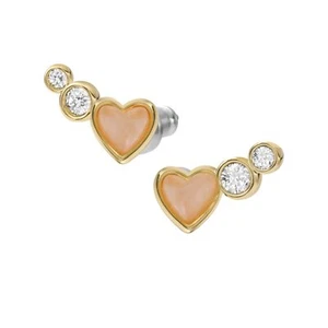 Ohrringe Damen FOSSIL JOA00699710 Messing Golden Herzen Swarovski - Bild 1 von 2