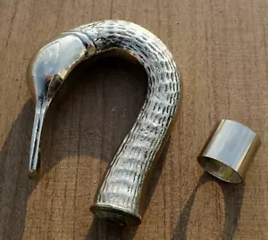Nautical Nickel Finish Brass Swan Style Walking Stick Handle Only - Picture 1 of 8