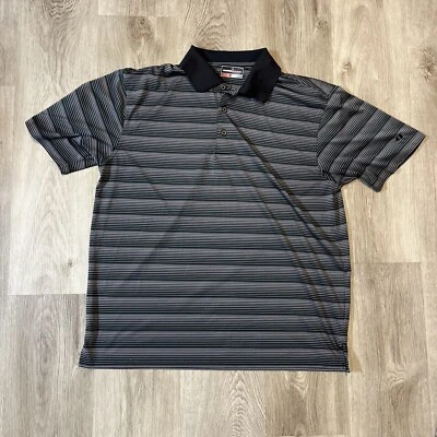Polo golf uomo Grand Slam Performance nera a righe taglia large - Immagine 1 di 4