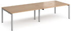 Adapt double back to back desks 2800mm x 1200mm - silver frame, beech top
