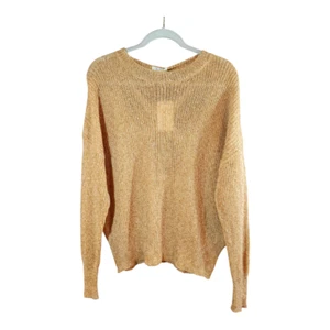 NWT La Miel Open Knit Drop Shoulder Cross-back Sweater in Orange Women's S/M - Picture 1 of 6