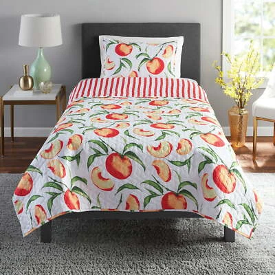 Mainstays Traditional Peaches 3 Piece Quilt Sets Full/Queen, 4 Pieces - Image 1 of 4