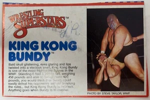 1985 LJN WWF WRESTLING SUPERSTARS SERIES 2 KING KONG BUNDY BIO CARD - Picture 1 of 1