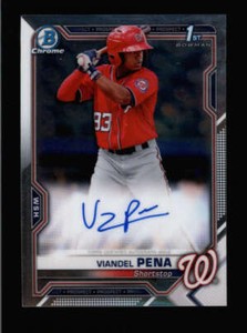 VIANDEL PENA 2021 BOWMAN CHROME ON CARD ROOKIE AUTOGRAPH AUTO RC BA8958