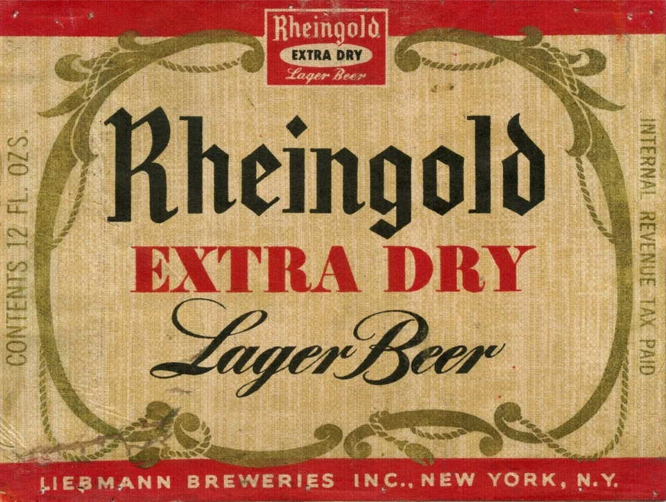 Letrero metálico Rheingold Extra Dry Lager etiqueta de cerveza 9" x 12" Foto 1 de 1