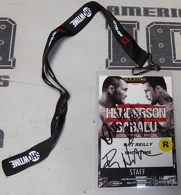 Dan Henderson & Babalu Signed StrikeForce Staff Credential Pass PSA/DNA COA UFC - Image 1 of 4