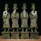 38" Ancient Chinese Zhan Han Period Bronze Ware Officer tomb figure Statue Set
