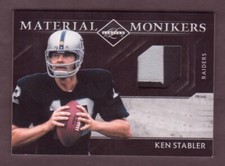 2011 Panini Ken Stabler Prime Game Used Jersey Cut RAIDERS Rare Error Card