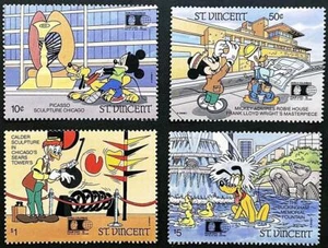 DISNEY // ST.VINCENT // CHICAGO-COLUMBUS SHOW stamps MNH PICASSO, JUDAICA - Picture 1 of 1