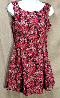 Vestido Sunny Girl Talla Pequeña Naranja + Rojo Línea A, Hasta la Rodilla, Cremallera Espalda Sin Mangas Foto 1 de 4