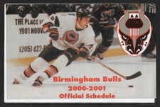 2000-01 Birmingham Bulls ECHL Hockey Schedule !!! Wal Mart & Sam's Club