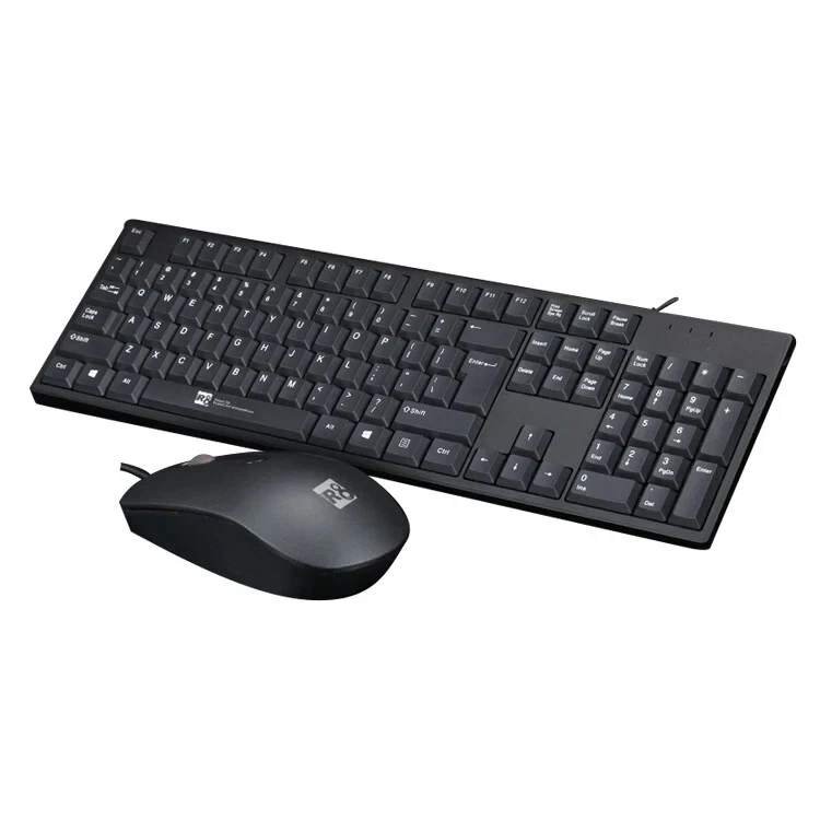 R8 Keyboard Mouse Combo Black Wear-Resist Keys Mute Buttons Ergonomic Design - Image 1 of 4