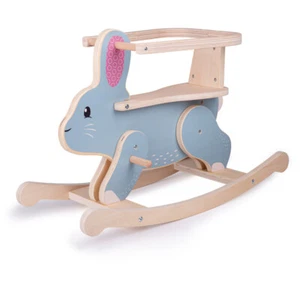 Bigjigs Toys Conejo mecedor de madera con protector de seguridad ajustable, balancín para bebé - Imagen 1 de 8