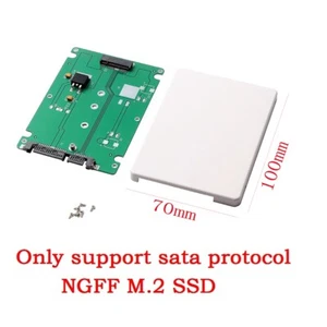 M.2 SSD NGFF (B Key) to 2.5" SATA 7mm HDD Enclosure Case Converter Adapter white - Afbeelding 1 van 8
