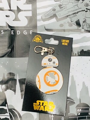 Disney Parks Star Wars BB-8 Droid Lanyard Medal Spinner Force Awakens Pin - NEW - Image 1 of 2
