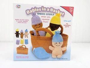 Etna Toys Babies in a Basket 7 Piece Play Set Ultra Soft 6+ Months New in Box - Picture 1 of 9