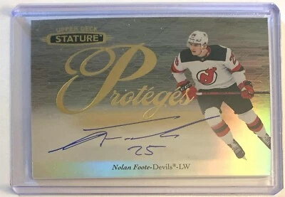 Nolan Foote 2020-21 Upper Deck Stature Proteges Signature Rookie Autograph SP - Image 1 of 2