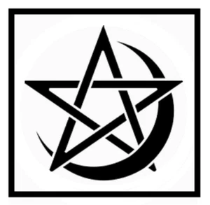 4"x4" Clear Plastic Stencil - Star Moon (MC136) - Picture 1 of 2