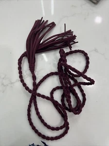 Damen Böhmisch Boho Zopf lang Wildleder Leder Quaste Taille Gürtelkrawatte Burgandy - Bild 1 von 3
