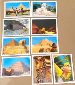 9 cartoline Egitto Sfinge Piramidi Nefertiti Re Tutankhamon vintage #'s 201-209 - Foto 1 di 12
