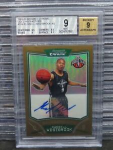 2008-09 Bowman Chrome Russell Westbrook Gold Refractor RC Auto #05/25 BGS 9/9