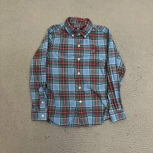 Vineyard Vines Shirt Boys Size 7 Plaid Long Sleeve Button Up Whale Shirt - Picture 1 of 7