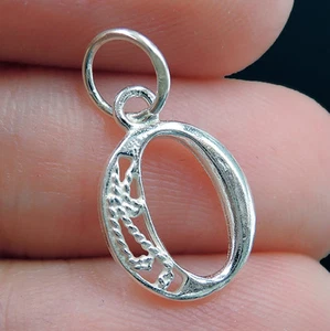 Letra "O" Sólida Plata de Ley 925 Pequeño Dije Colgante Joyería - Imagen 1 de 2