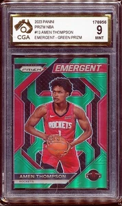 2023-24 Panini Prizm Emergent Prizms verde #13 Amen Thompson CGA 9 - Imagen 1 de 3