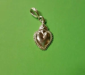 CIONDOLO EX VOTO CUORE VOTIVO GRAZIA RICEVUTA IN ARGENTO CM 2.5×1.3 - Picture 1 of 1