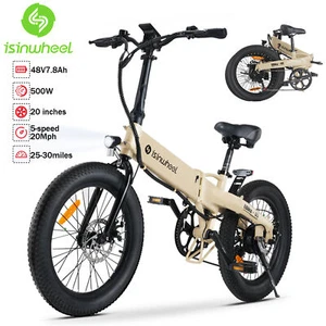 20 INCH 500W Electric Bike 20MPH Folding 48V Ebike Bicycle Commuting Lightweight - Picture 1 of 11