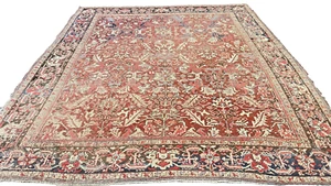 ANTIQUE HERIZ PER SIAN RUG WOOL PILE 10' X 8' - Picture 1 of 11